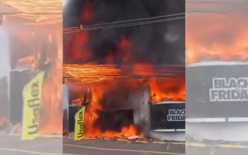 Incêndio atinge loja de calçados no setor Marista, em Goiânia