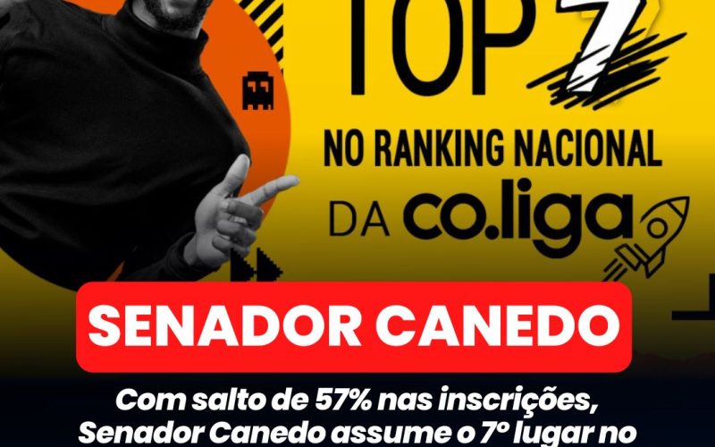 Com salto de 57% nas inscrições, Senador Canedo assume o 7º lugar no ranking nacional da COLIGA