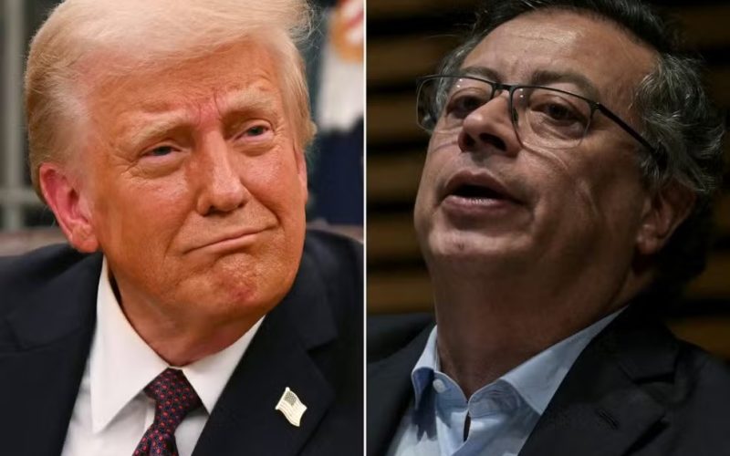 Donald Trump, presidente dos EUA, e Gustavo Petro, presidente da Colômbia
