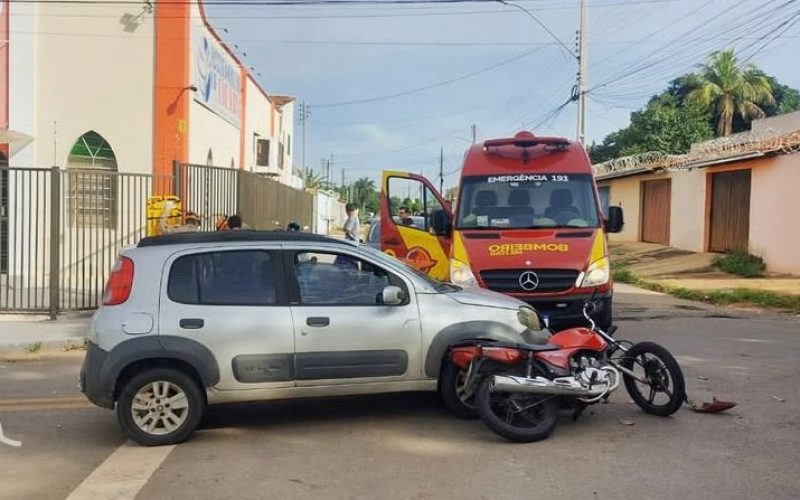 Motociclista fica ferido em acidente na Avenida Anápolis, em Senador Canedo