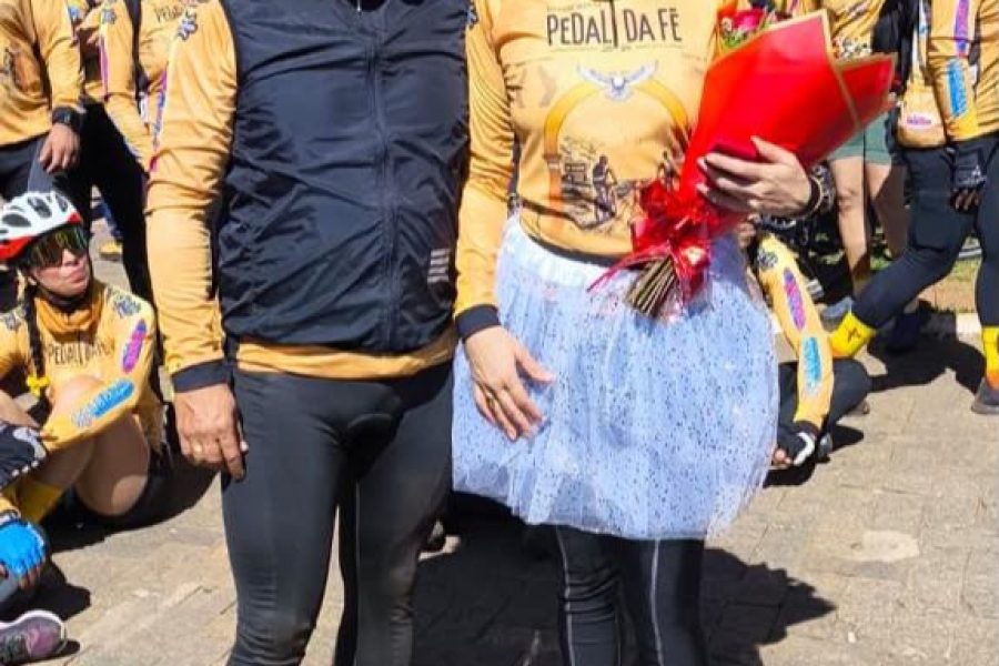 Pedido de casamento marca Pedal da Fé 2026 entre Senador Canedo e Trindade