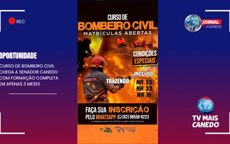 Curso de bombeiro civil chega a Senador Canedo com formação completa em apenas 3 meses