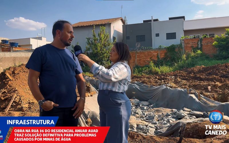 Obra na Rua 36 do Residencial Anuar Auad traz solução para problemas de minas de água