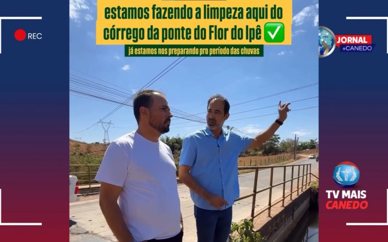 Fernando Pellozo acompanha limpeza em margens de rio entre Jardim das Oliveiras e Residencial Flor do Ipê