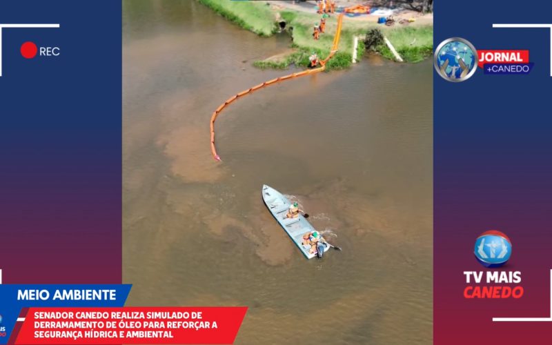 Simulado de derramamento de óleo é realizado no Lago do Parque da Família, em Senador Canedo
