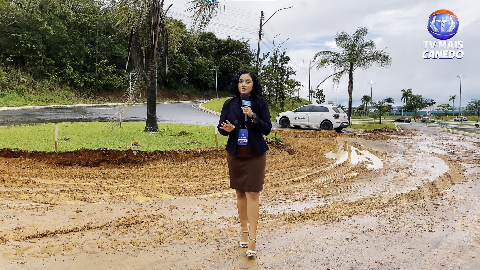 Interdição na Rua S-3 em Senador Canedo para reparos estruturais após fortes chuvas recentes