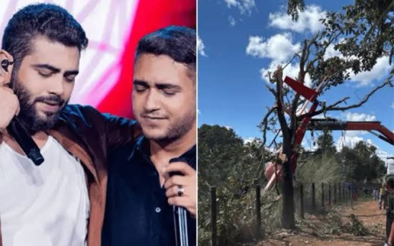 Helicóptero de Henrique e Juliano cai no Tocantins com pai da dupla no comando