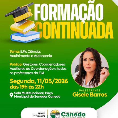 Semed realiza formação da EJA na segunda-feira em Senador Canedo