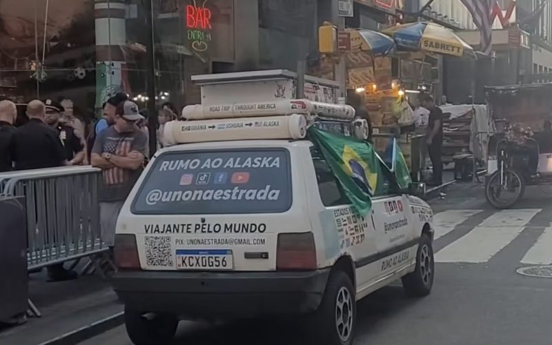Motorista goiano atinge a marca de 15 países percorridos a bordo de um Uno 1996