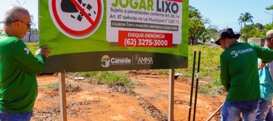 INSTALAÇÃO DE PLACAS DE CONSCIENTIZAÇÃO AMBIENTAL SOBRE DESCARTE IRREGULAR DE LIXO