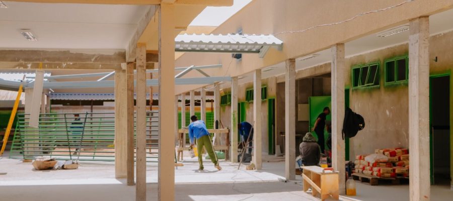 Obra de ampliação da Escola Antônio Evaristo já está quase 80% concluída em Senador Canedo