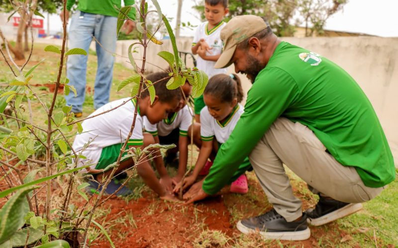 AMMA faz plantio de árvores em CEMEI de Senador Canedo