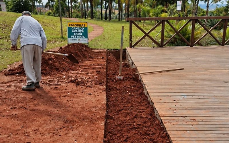 Obras avançam no Parque Boa Vista, em Senador Canedo