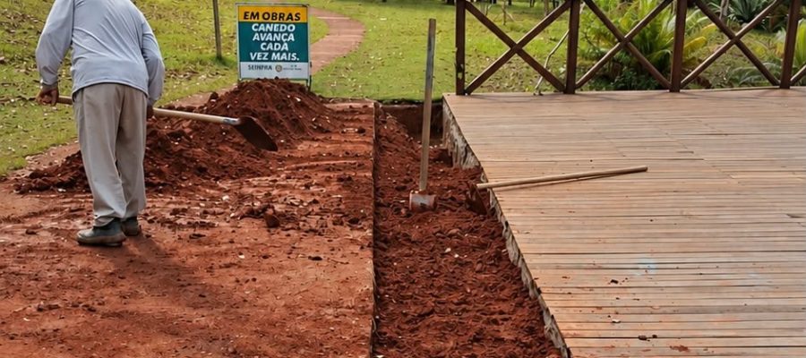 Obras avançam no Parque Boa Vista, em Senador Canedo