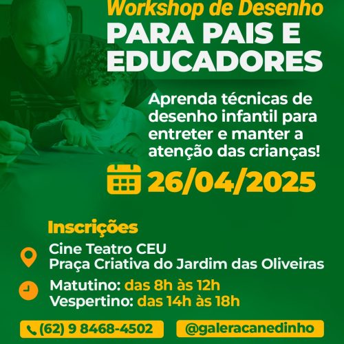 Workshop gratuito ensina pais e educadores a desenhar e se conectar com crianças em Senador Canedo